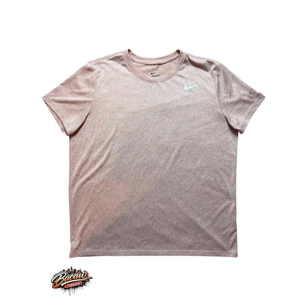 Nike Womens Dri-FIT Heathered Training T-Shirt Rose Pink Large